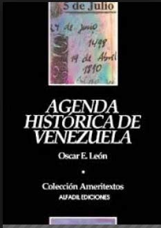 Imagen de archivo de AGENDA HISTORICA DE VENEZUELA a la venta por CATRIEL LIBROS LATINOAMERICANOS