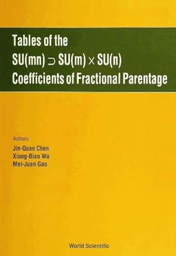 Imagen de archivo de Tables of the Su: Coefficients of Fractional Parentage (MN) a la venta por Zubal-Books, Since 1961