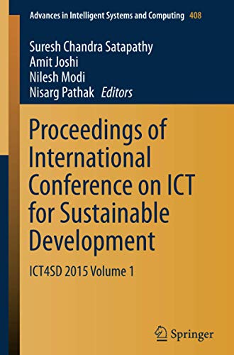 Imagen de archivo de Proceedings of International Conference on ICT for Sustainable Development: ICT4SD 2015 Volume 1 (Advances in Intelligent Systems and Computing, 408) a la venta por Lucky's Textbooks