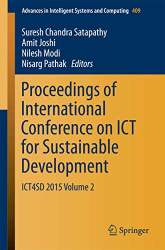 9789811001338: Proceedings of International Conference on Ict for Sustainable Development: Ict4sd 2015