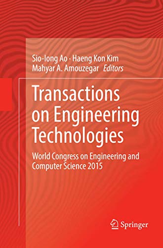 9789811096914: Transactions on Engineering Technologies: World Congress on Engineering and Computer Science 2015