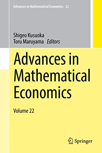 Stock image for Advances in Mathematical Economics: Volume 22. for sale by Gast & Hoyer GmbH