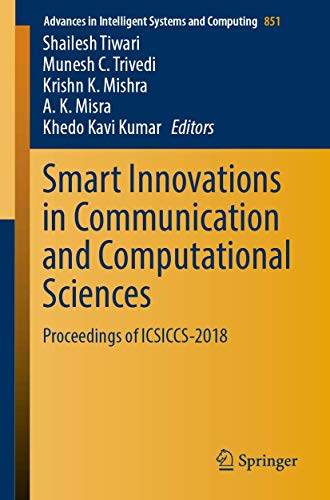 Imagen de archivo de Smart Innovations in Communication and Computational Sciences : Proceedings of ICSICCS-2018 a la venta por Buchpark