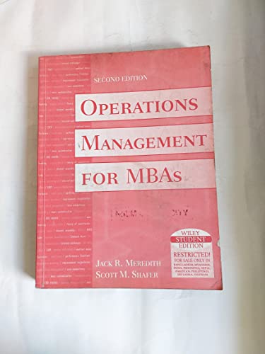 9789812530325: Operations Management for Mba's