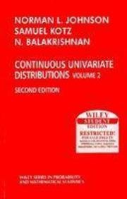 Continuous Univariate Distributions, Vol. 2 (Wiley Series in Probability and Statistics) (9789812530776) by Johnson