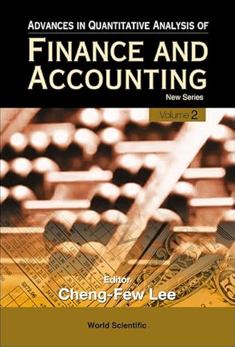 9789812561640: Advances In Quantitative Analysis Of Finance And Accounting