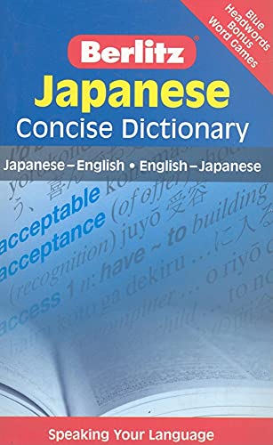Stock image for BERLITZ JAPANESE CONCISE DICTIONARY:Japanese-English:English-Japanese for sale by Falls Bookstore