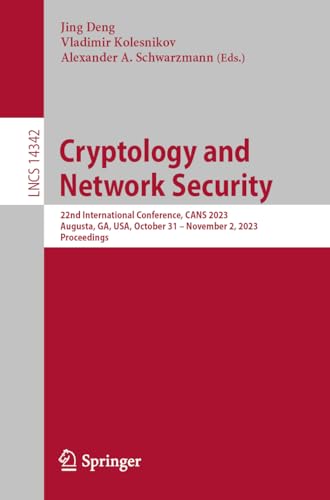 Imagen de archivo de Cryptology and Network Security a la venta por Blackwell's