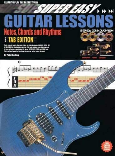 Stock image for CP11890 - Super Easy Guitar Lessons - Notes Chords and Rhythms - Tab - Book/CD/DVD for sale by Reuseabook