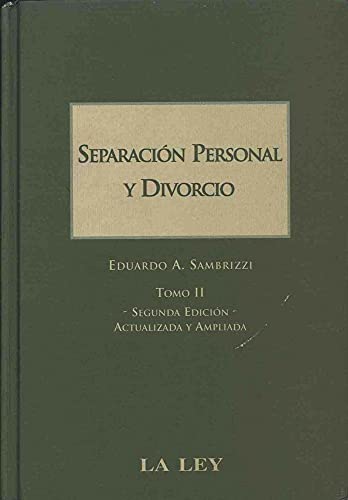 Imagen de archivo de separacion personal y divorcio sambrizzi 2 tomos la ley a la venta por LibreriaElcosteo