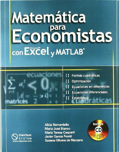 9789871046447: MATEMATICA PARA ECONOMISTAS CON EXCEL Y MATLAB