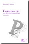 Imagen de archivo de Fundamentos Del Derecho Procesal Civil, De Eduardo J. Couture. Editorial B De F, Tapa Blanda En Espa ol a la venta por Libros del Mundo