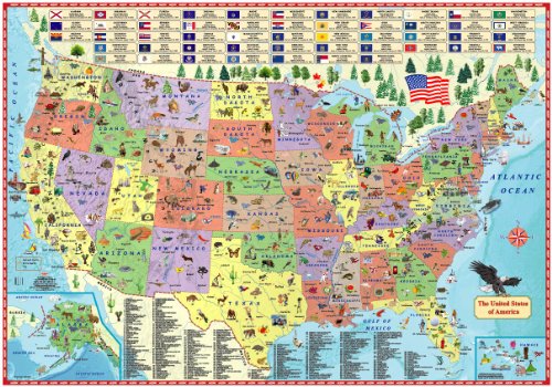 Imagen de archivo de Illustrated map of the US for kids (27x39 Laminated Children's Wall Map of the US for Kids) [Map]) a la venta por GF Books, Inc.
