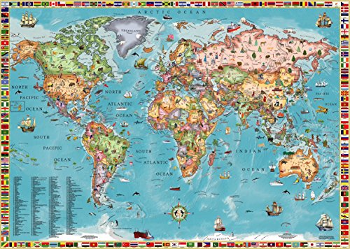 9789871663057: World Map for Kids (Laminated) by Akros (2015-08-01)
