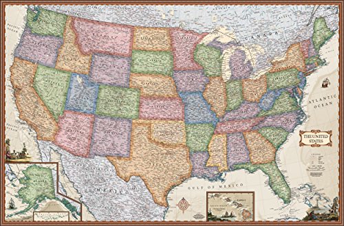 Beispielbild fr Antique Style United States Wall Map (Wall Map, Laminated) (USA Wall Map) (Illustrated map of the US) zum Verkauf von Iridium_Books