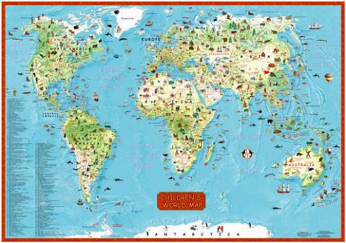 Beispielbild fr Children's World Map (Wall Map) (Illustrated World Map) (Map) zum Verkauf von Iridium_Books