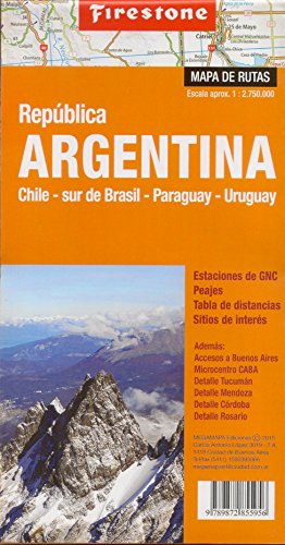 Stock image for Argentina/South Brazil/Paraguay/Uruguay Firestone Map 2015 (Spanish Edition) for sale by Iridium_Books