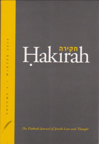 Imagen de archivo de Hakirah Volume 9 / Winter 2010 (The Flatbush Journal of Jewish Law and Thought) a la venta por SecondSale