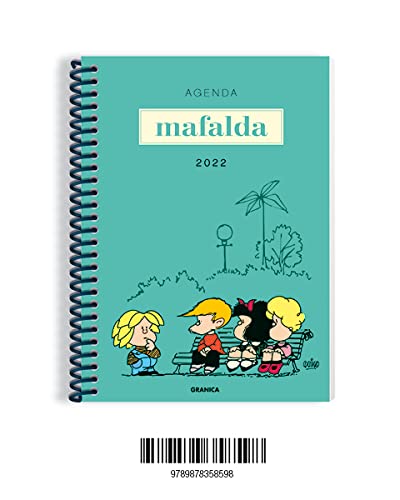 Agenda 2022 Mafalda anillada columnas azul