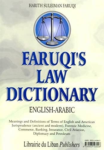 Beispielbild fr Faruqi's English-Arabic Law Dictionary zum Verkauf von WorldofBooks