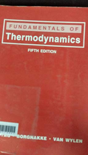 Imagen de archivo de Fundamentals Of Thermodynamics 5/E a la venta por Mispah books