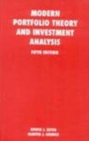 Stock image for Modern Portfolio Theory And Investment Analysis for sale by Books Puddle
