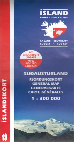 Island. Südost 1 : 300 000: Generalkarte Islandskort ( Mal og menning): South East (Maps of Iceland) - Mal Og Menning