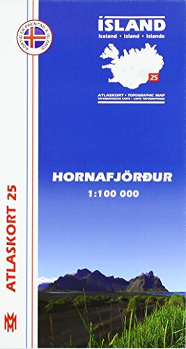 9789979331414: Island Atlaskort 25 Hornafjrdur 1:100.000