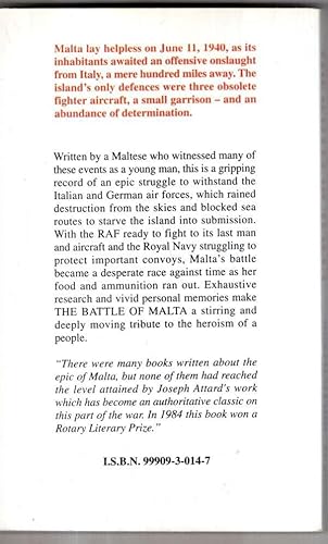 Stock image for The Battle of Malta: An Epic True Story of Suffering and Bravery for sale by WorldofBooks