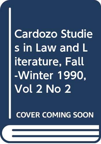 Imagen de archivo de Cardozo Studies in Law and Literature, 2: 2: Lamp at Midnight, a Play about Galileo, by Barrie Stavis, and Essays on Stavis' Work a la venta por Sutton Books