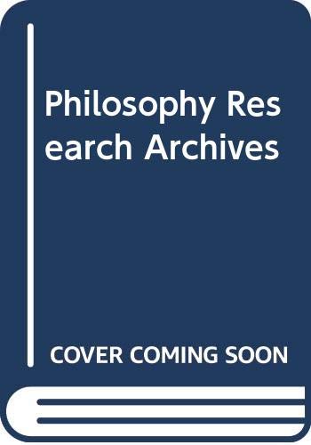 Stock image for Philosophy Research Archives pra viii for sale by Zubal-Books, Since 1961
