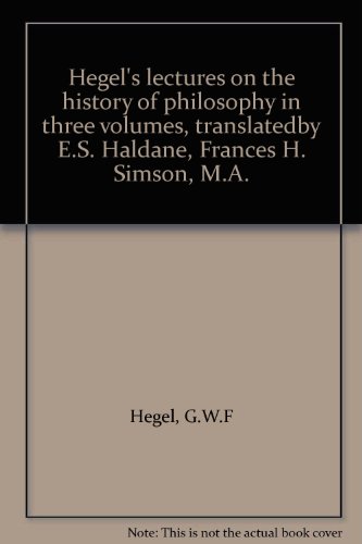 9789994156085: Hegel's Lectures on the History of Philosophy