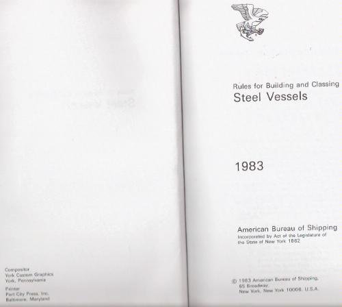 Stock image for Rules for Building and Classing Steel Vessels for sale by Wonder Book