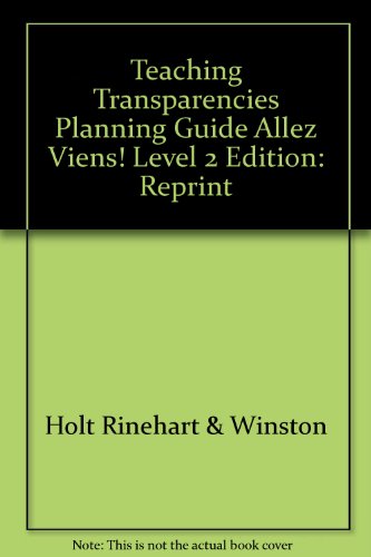 Beispielbild fr Allez, Viens! Holt 2 French Teaching Transparencies Planning Guide [Paperback. zum Verkauf von Nationwide_Text