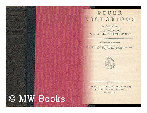 Peder victorious (9789997412812) by ROLVAAG, O. E.