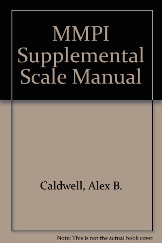9789999427760: MMPI Supplemental Scale Manual