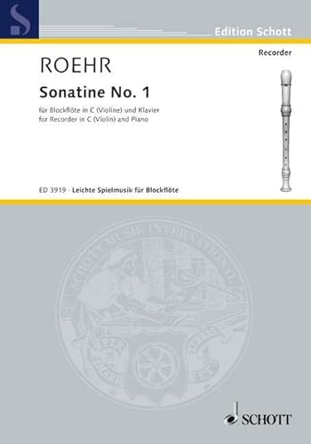 9790001047357: Sonatine: No. 1 F Major. soprano recorder (violin) and piano.