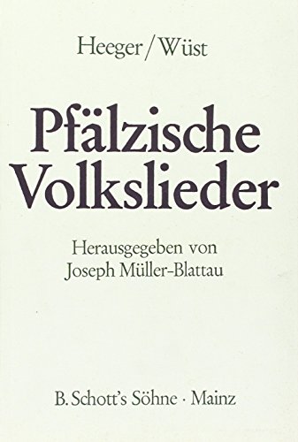 Imagen de archivo de Pflzische Volkslieder a la venta por CONTINUO Noten-Buch-Versand