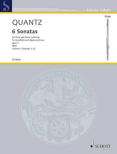 9790001082501: Six Sonatas: No. 1-3. op. 1. flute and basso continuo.