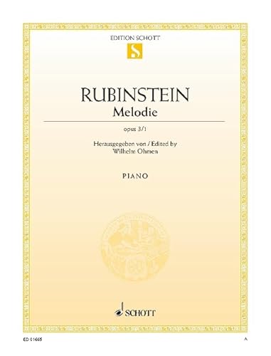Imagen de archivo de Melodie F-Dur: op. 3/1. Klavier. (Edition Schott Einzelausgabe) a la venta por medimops