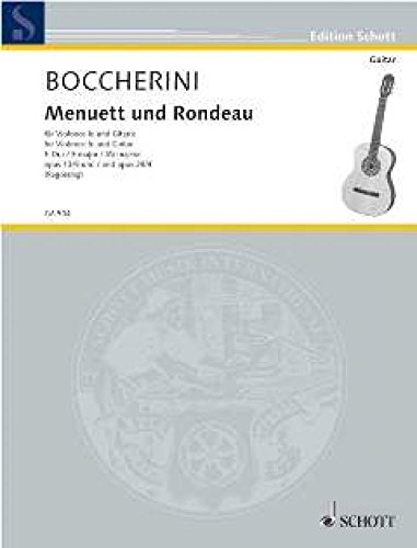 9790001097543: Menuett aus dem Streichquintett E-Dur und Rondeau aus dem Streichquintett C major: op. 13/5 und 28/4. cello and guitar.
