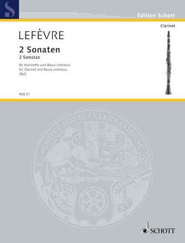 Beispielbild fr Zwei Sonaten: F-Dur und B-Dur. Klarinette (Flte, Oboe) und Basso continuo. (Edition Schott) zum Verkauf von medimops