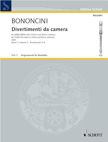 Stock image for Divertimenti Da Camera 3 - Alto Recorder and Piano - BOOK for sale by medimops