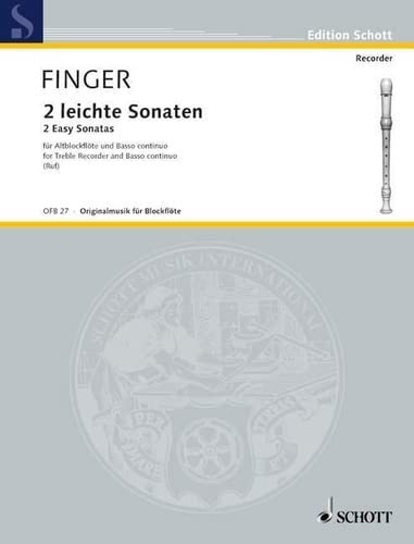 Stock image for 2 leichte Sonaten: Alt-Blockflte (Flte, Oboe, Violine) und Basso continuo; Cembalo (Pianoforte), Violoncello (Viola da gamba) ad libitum. (Edition Schott) for sale by medimops