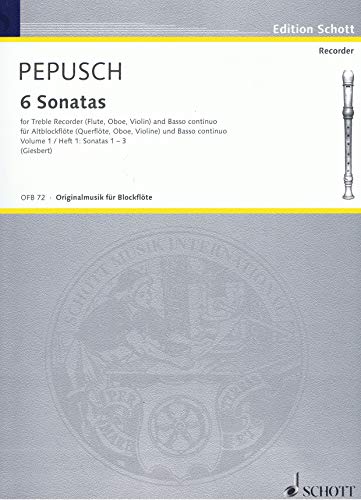 9790001099608: 6 Sonatas: treble recorder (flute, violin, oboe) and basso continuo; cello (viola da gamba) ad libitum.: Vol. 1