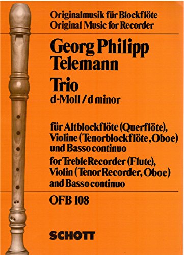 9790001099998: Trio R mineur: treble recorder (flute), violin (tenor recorder, oboe) and basso continuo (harpsichord, piano); cello (viola da gamba) ad libitum.