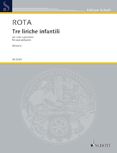 Stock image for Tre liriche infantili: per canto e pianoforte. Gesang und Klavier. Einzelausgabe. (Edition Schott) for sale by medimops