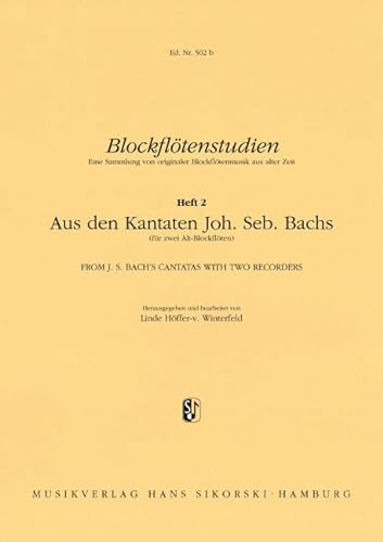 9790003005157: Blockfltenstudien: Heft 2: Aus den Kantaten Joh. Seb. Bachs