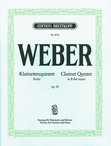 9790004181607: KLARINETTENQUINTETT B-DUR OP. 34 CLARINETTE