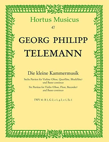 Beispielbild fr Telemann: Little Chamber Music (Six Partitas for Violin (Flute, Oboe, Recorder) and Continuo) zum Verkauf von HPB-Movies